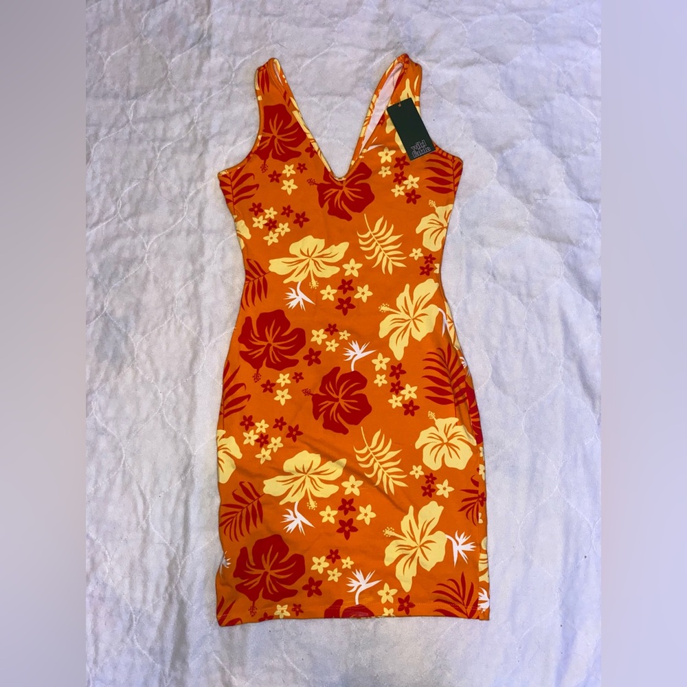 Hawaiian Floral Print Dress